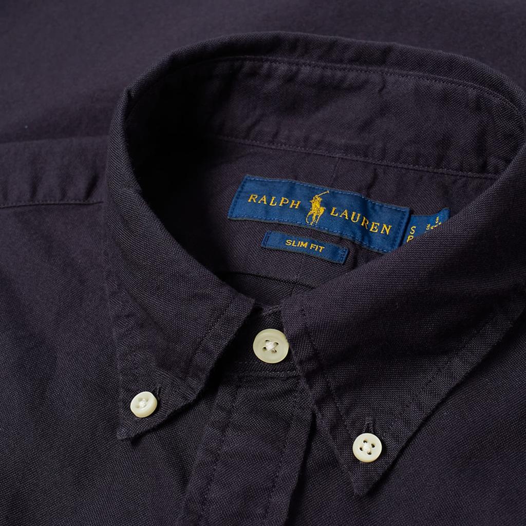 Polo Ralph Lauren Einfarbiges Hemd mit Pony-Stickerei, einreihig, kurzärmlig, Herrenhemden, Marineblau 710795382001