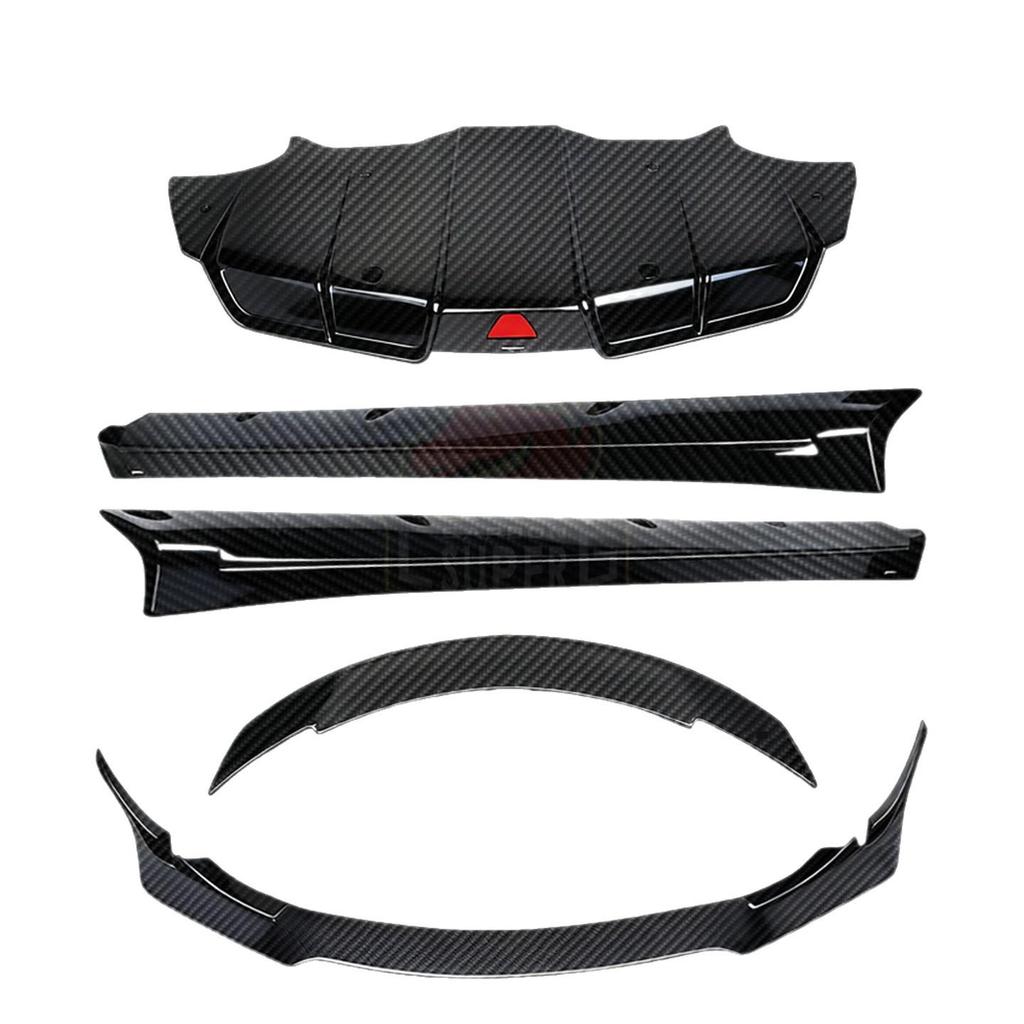 Tesla Model 3 C**T Style Carbon Fiber Body Kit: Front & Rear Lip Splitters.