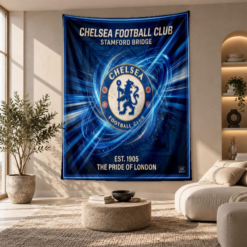 Decorative Tapestry,Chelsea FC Printed Wall Art, Lightweight Wall Hanging For Bedroom Background