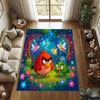 Various Styles of Angry Birds 2 Themed Printed Rugs for Soft Bedroom Floors, and Non-slip Welcome Mats for Home Laundry Rooms.
