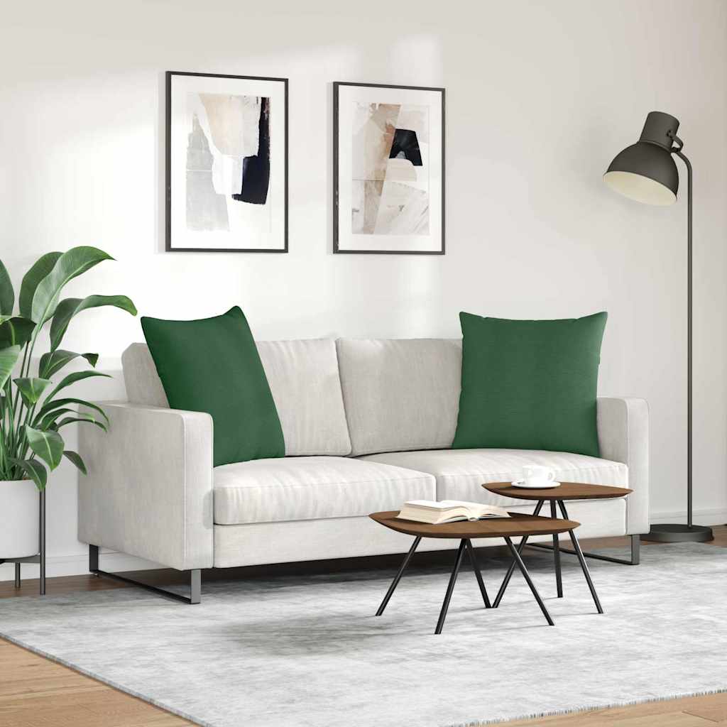 Sofa Cushions 2 Pieces Dark Green 60 x 60 cm Cord Fabric