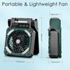 Portable Solar Fans with LED Lantern Rechargeable Powered Camping Folding Fan USB
