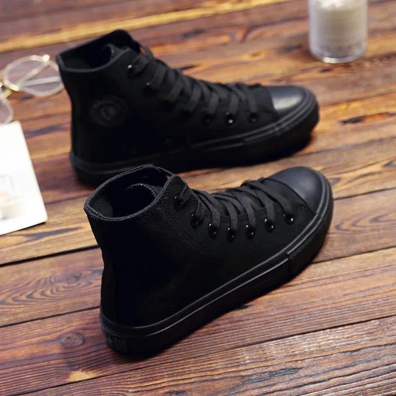 Canvas shoes, women's new white shoes, Korean version, men's shoes, couple's shoes, trendy Harajuku student board shoes