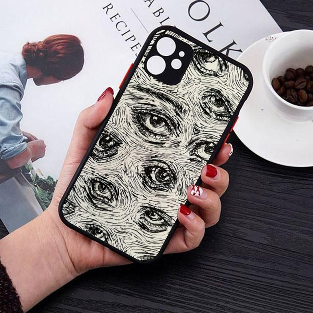 Spooky Scary Red Eye Pattern Phone Case For IPhone 18 14 11 12 13 Mini Pro Max 8 7 Plus X XR XS MAX Translucent Matte Cover