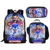 Sonic School Backpack Set For Kids With Breathable Waterproof Oxford Fabric And Cartoon Print For School Use