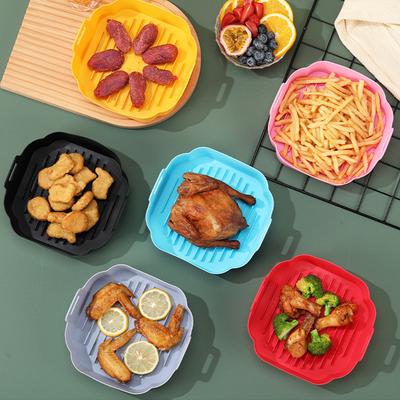 Reusable Airfryer Pot Replacement Reusable Air Fryer Silicone Liners Non-stick Easy Cleaning Air Fryer Mold Liner Tray Food Safe