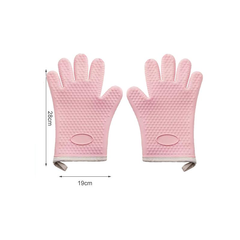 Hitzebeständige Silikonhandschuhe Mikrowellenofen Backhandschuhe Küche Verbrühschutz Rutschfest Silikon BBQ Hitzeschutz Fäustlinge