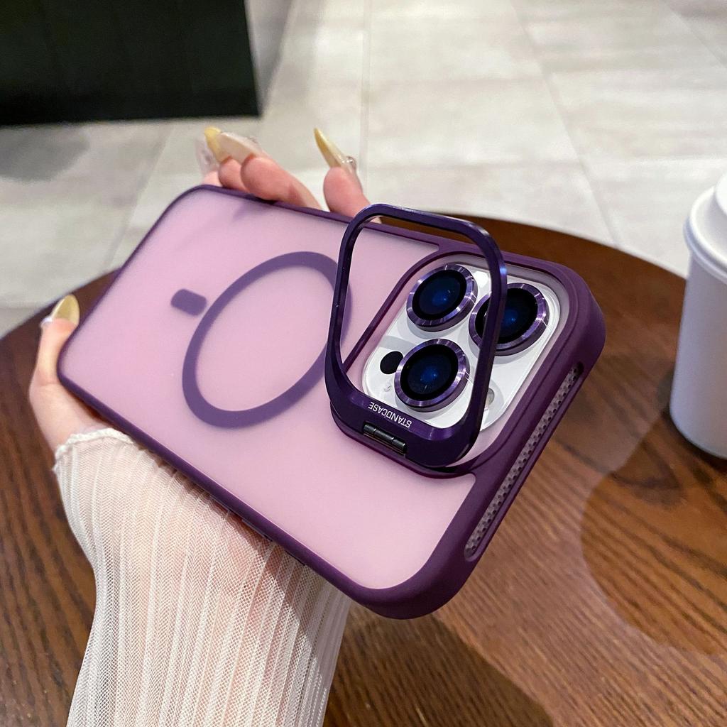Skin matte mobile phone case iPhone16 metal lens holder magnetic attraction U2 Apple advanced sense 15PRO suitable