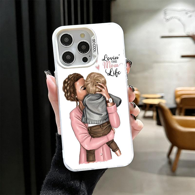 Baby Mom Girls Soft Phone Case for iPhone 15 16 17 Pro Max 17Air 16E 14 Plus 13 12 Mini Shockproof Cover Back Shell