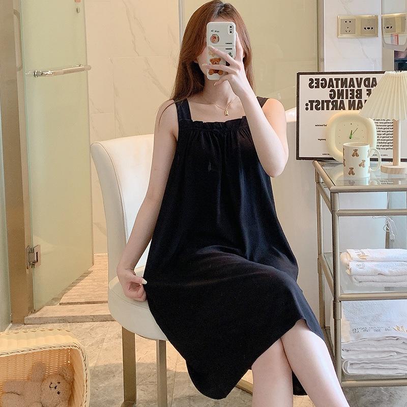 Cotton and Silk Pajamas Women's Suspenders Summer Pajamas Women's Cool and Cute Girls Are Sweet and Can Be Worn Outside Students' Summer Cotton 