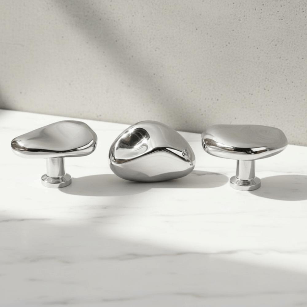 French-Style Silver Single hole Handle Modern Simple Furniture Handle  Drawer Cabinet