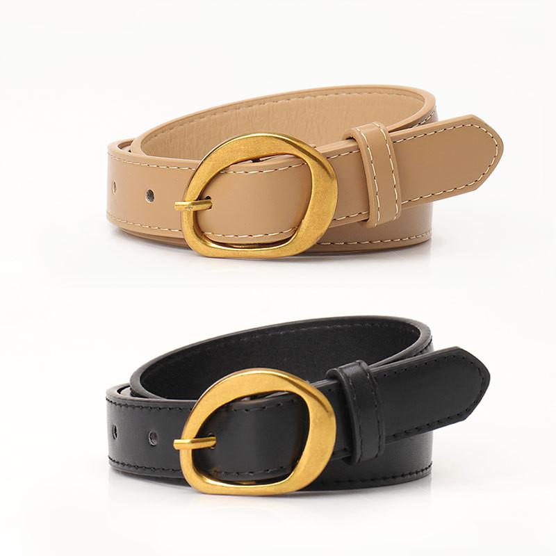 Womens Faux Leather Belt With Metal Pin Buckle For Casual And Office Outfits