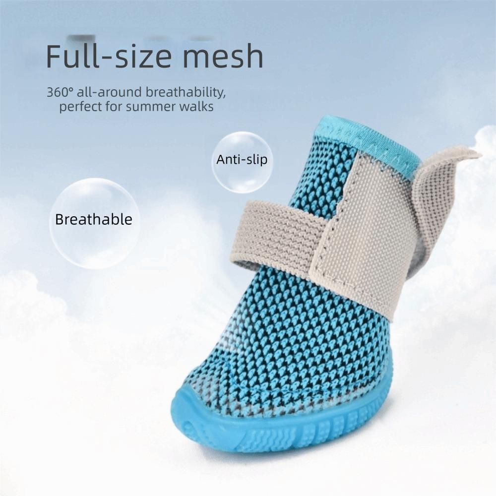Soft Anti Slip Dog Shoes Adjustable Summer Dog Shoes Pet Supplies Pet Sandals for 4PCS/SET Hiking