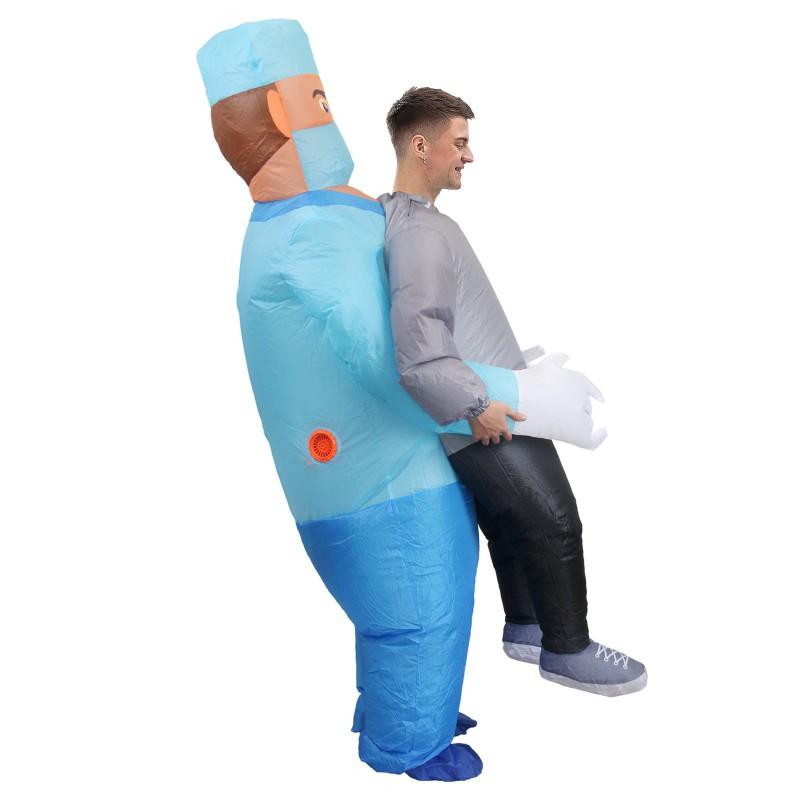 Halloween Funny Inflatable Suit Terrifying Bleeding Surgeon Costume Adult Cosplay Horror Party Hosting