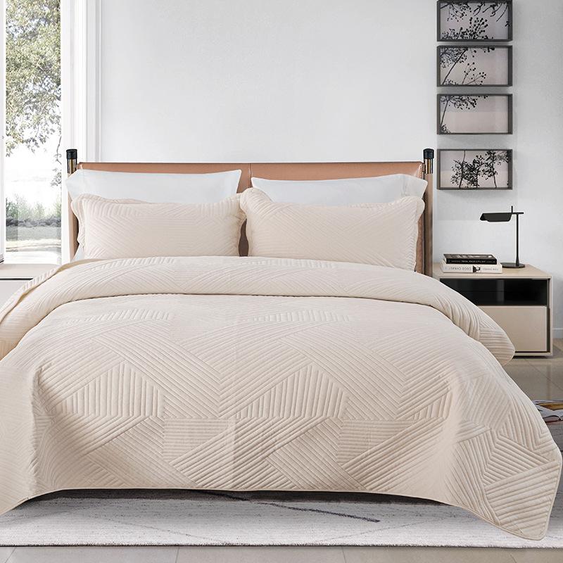 Funda de cama de algodón laminado con terciopelo de cristal, acolchada, estilo europeo, para el hogar