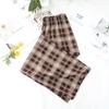 Womens High-Waisted Wide-Leg Plaid Trousers Lightweight Flowy Loose Fit Casual Pants 2026