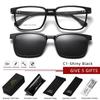 CLLOIO Flip-up Magnetic Clip-on Prescription Glasses Men Women TR90 Polarised Myopia Sunglasses Night Vision Driving Glasses