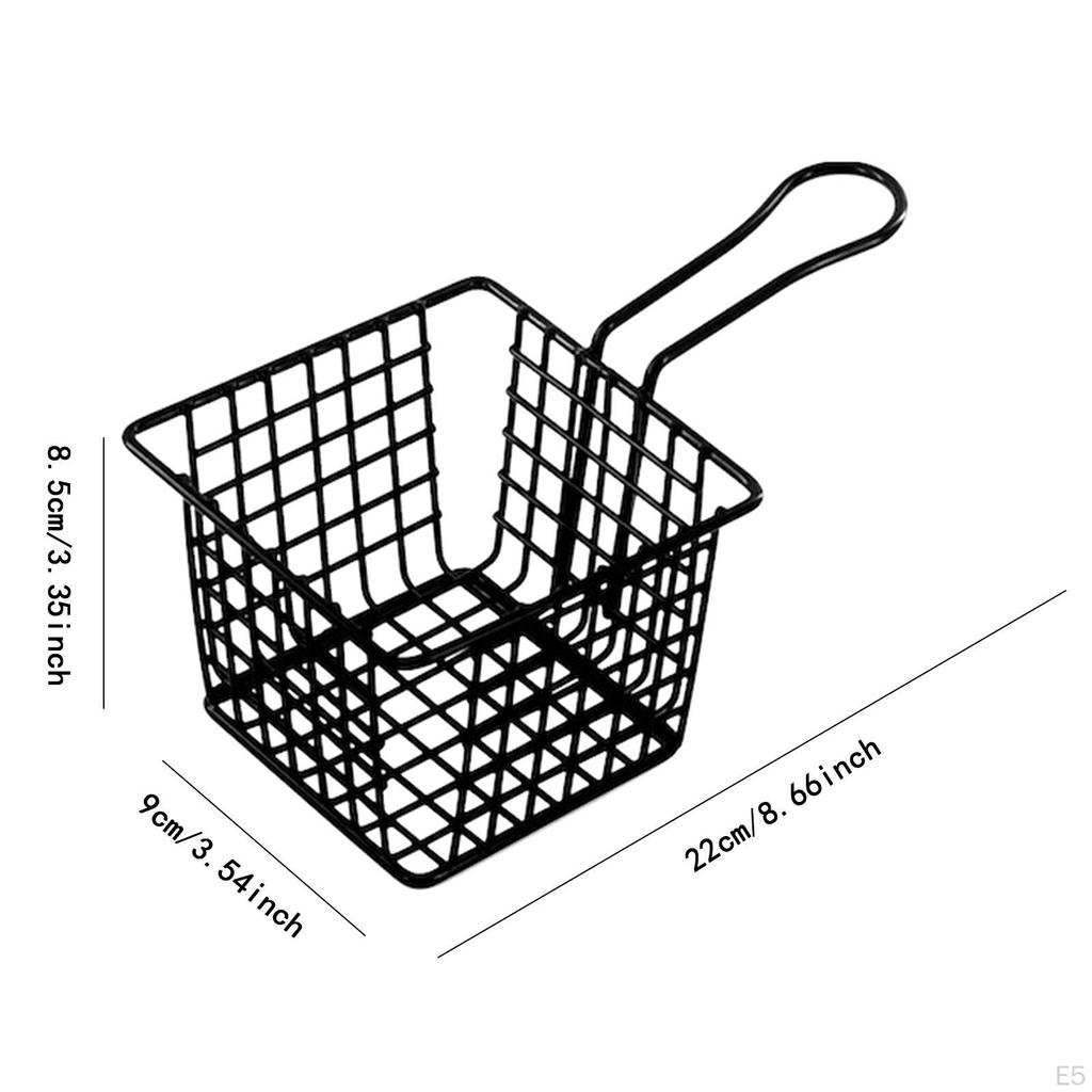 Cesta para freír profunda Escritorio Presentación de alimentos Multiusos Fácil limpieza Acero al carbono Fideos Malla frita