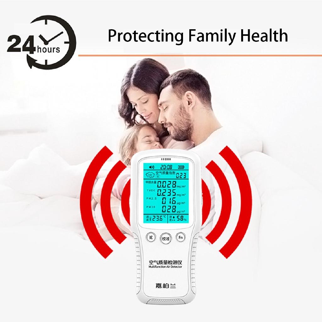 8 in1 Digital PM2.5 PM10 Air Quality Tester Gas Analyzer Formaldehyde Detector Air Quality Monitor