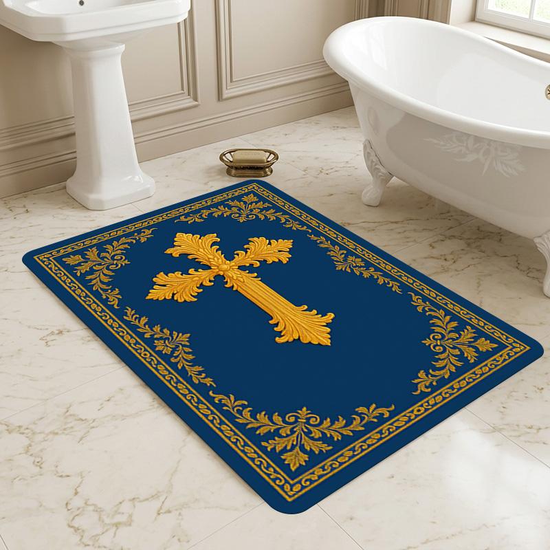 Golden Cross Living Room Nonslip Area Rug Soft Carpet For Bedroom Game Playroom Sofa Office Home Decor Doormat Christmas Gift C926717