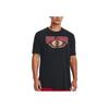 Under Armour Collegiate Letter Print Vintage Training T-Shirt Men Tops Black 1376838-001