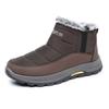 Mens Large Size Soft Sole Winter Warm Fur One Snow Boots Padded Wool Lined Ankle Boots Anti-slip Hiking Sports Cotton Boots