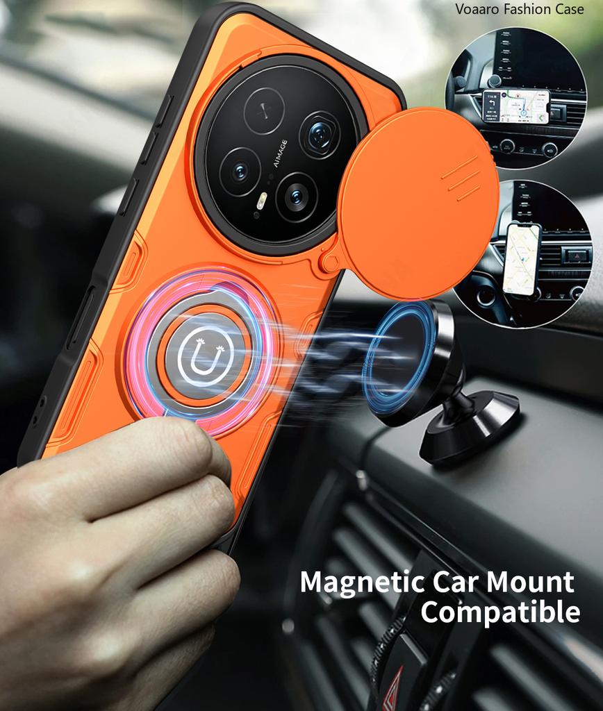 Slide Lens Camera Protection Funda for Honor Magic8 Pro Case Magnetic Rotate Ring Stand Cover for Honor Magic 8 Pro Armor Case