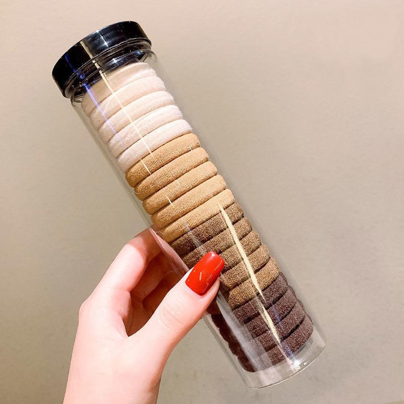 100 Durable Seamless High Elastic Hair Ties with No Damage Barrel Pack