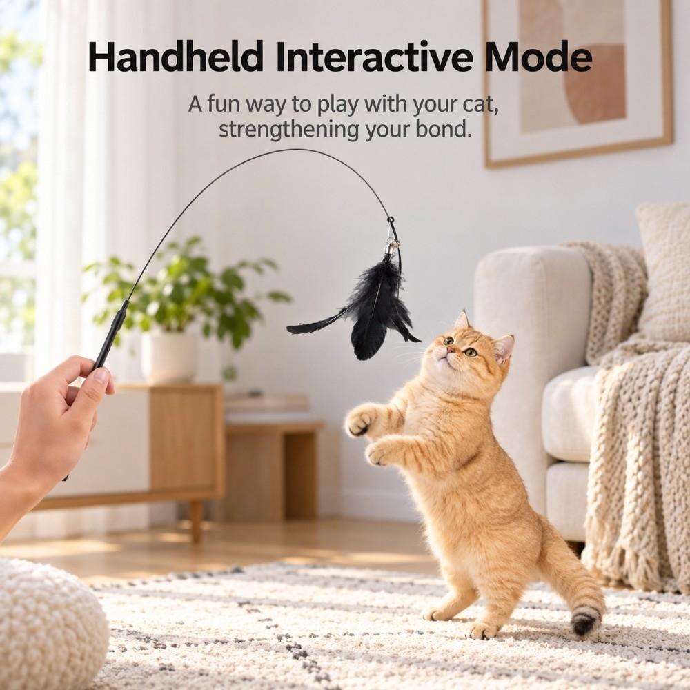 Bite Resistant Cat Teaser Stick Powerful Suction Cup Interactive Cat Toy Indoor Play