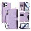 Butterfly Love Flower Multi-card Zipper Wallet Leather Phone Case