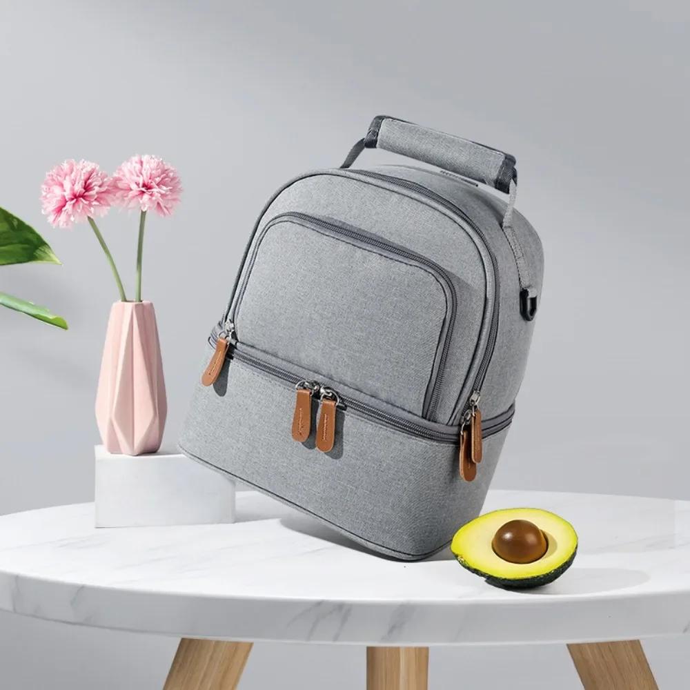 Hot Picnic School Food Lunch Bag, Large Capacity Portable Lunch Bag, Insulation Material, Fresh Cooler, Handbag With Lunch Bag