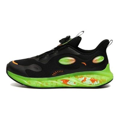 Kinder rutschfeste stoßdämpfende Low-Top Laufschuhe Kinder Sneaker Schwarz Grün 312315566-3