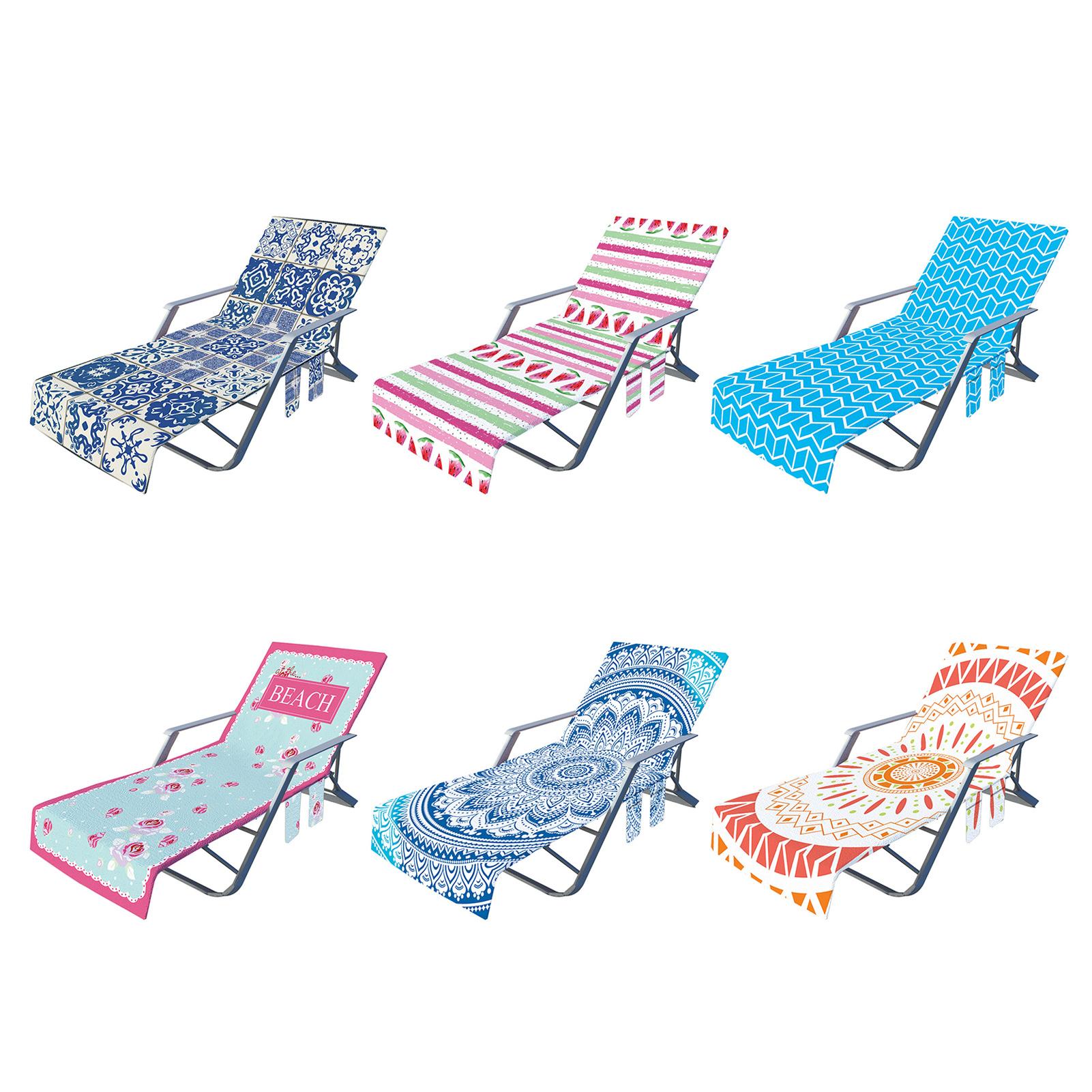 Beach Chair Cover Pool Sunbath Lounger Covers With Side Pockets Perfect For Swimming Pools Beaches Or Sunbathing blu