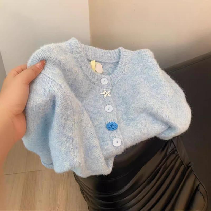 Close your eyes into the gentle wind soft waxy high-end knitted cardigan women's new versatile small sweater