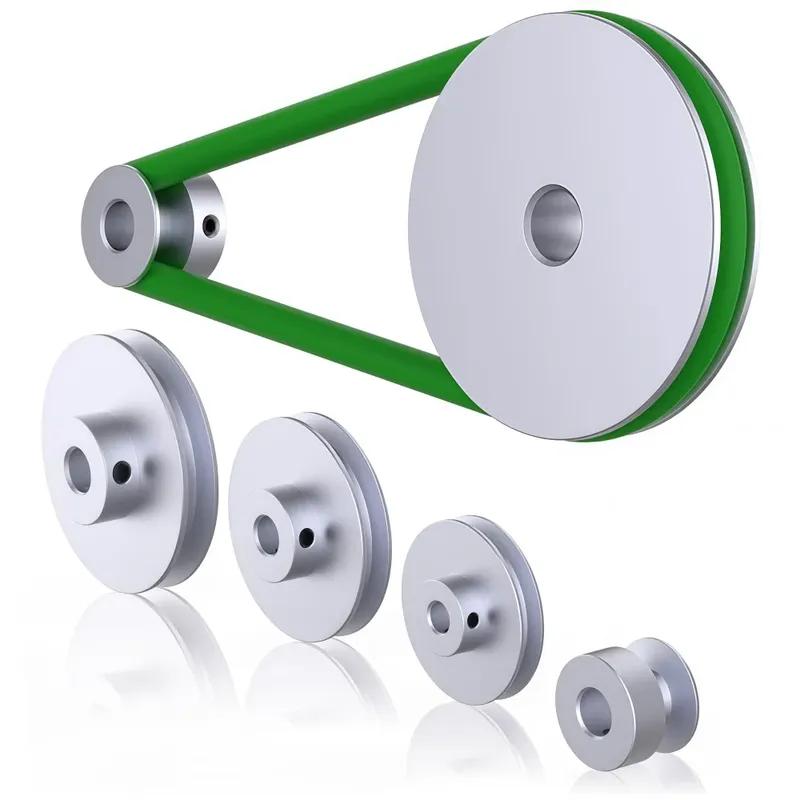 PU round belt pulley 10mm round belt single groove V-O belt pulley aluminum alloy motor single spindle transmission wheel
