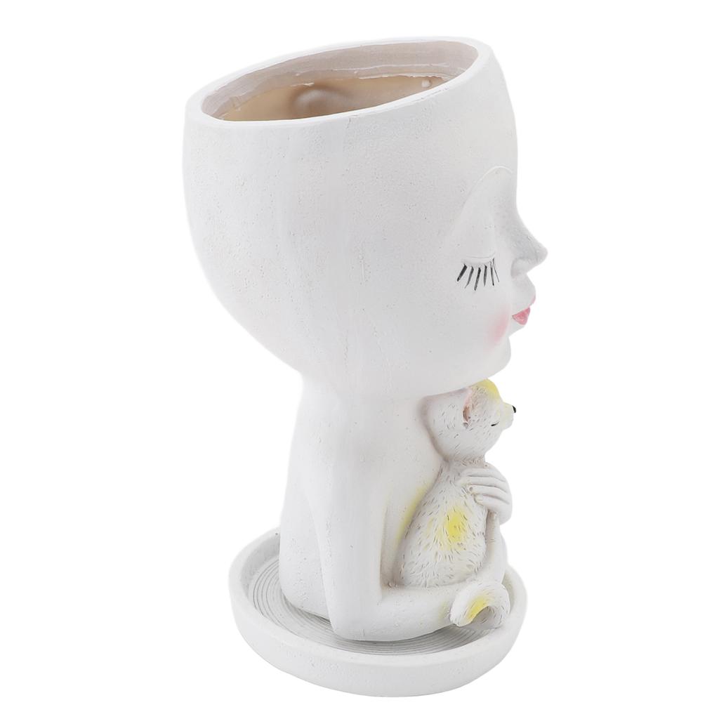 Gesicht Blumentopf Verblassender Harz Kopf Pflanzgefäß DIY Dekorativ Entzückender Sukkulenten Blumentopf Mit