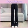 Womens Thick Blend Flared Pants With High Waist For Casual Winter Wear