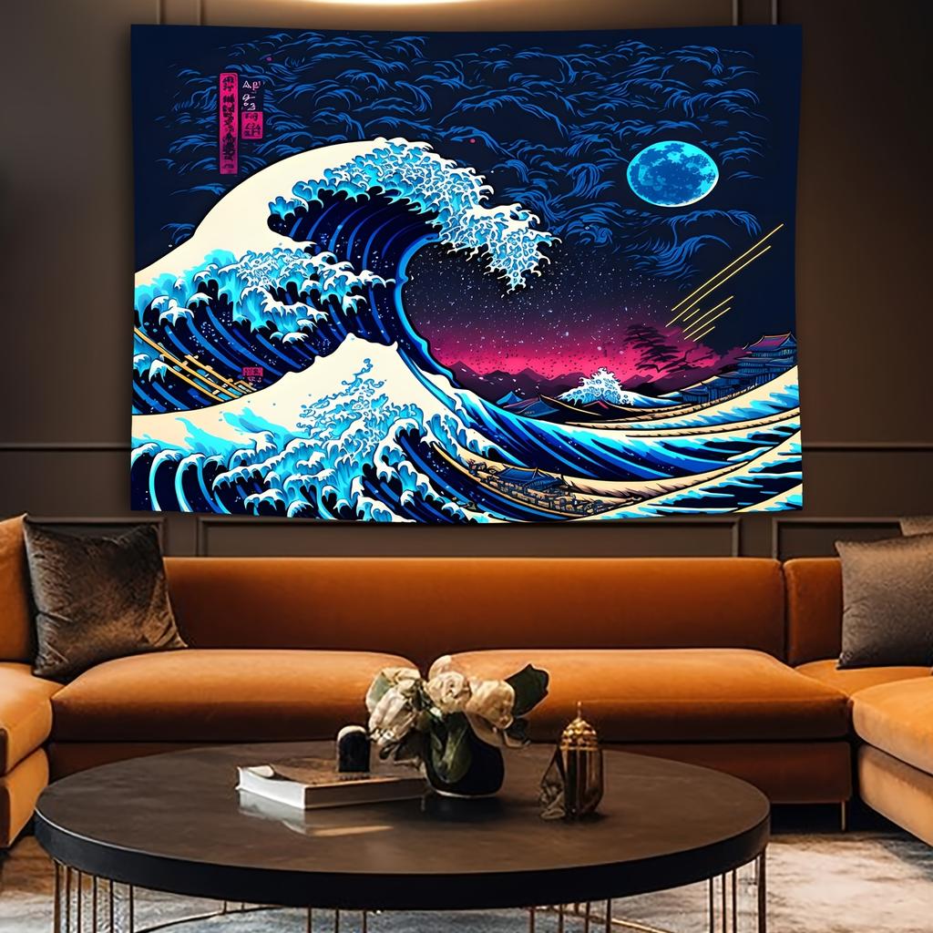 Great Wave Off Kanagawa Tapestry Vibrant Wall Hanging for Bedroom and Living Room Decor Ideal Gift for Art Lovers