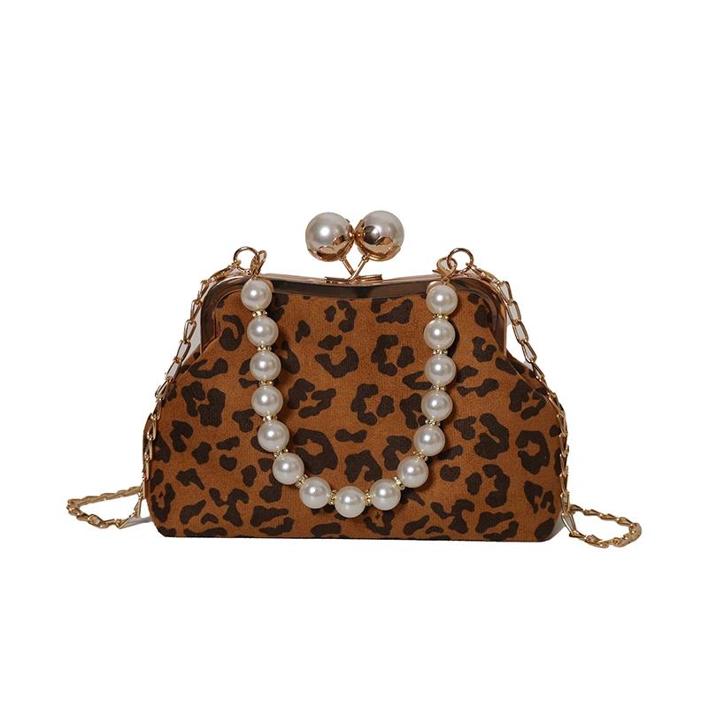 Moda Pérola Bolsas Femininas Luxo Francês Leopardo Estampa Designer Bolsas de Ombro Mulheres Alta Qualidade Cossbody Bolsas para Mulheres