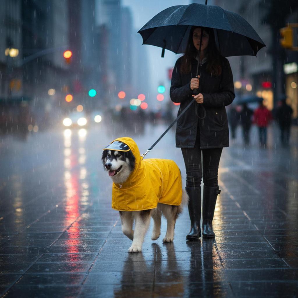 Dog Poncho Hooded Raincoat, Breathable Convenient Rain Jacket, Pet Cape for Medium Dogs