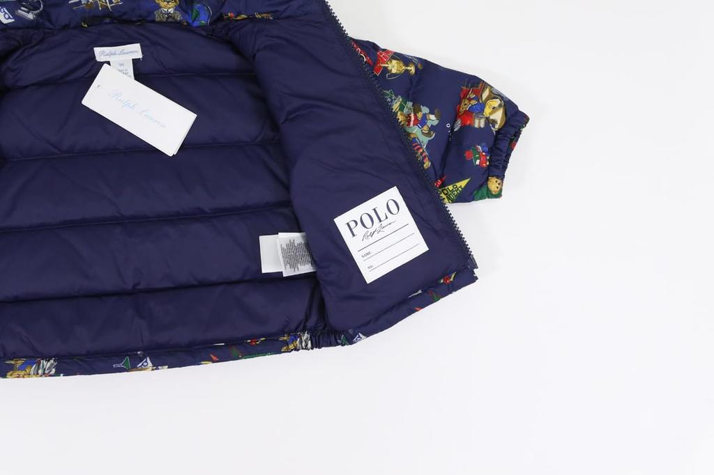 POLO Ralph Lauren Baby Polo Bear Down Size 01010061 Boys' Multi-Print Jacket/Parka, 9M, [Used]
