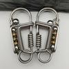Stainless Steel Handicraft Key Card Bag Ring Buckle Pendant Matte Color Bead Trinket Car Keyring Creative Gift Small Decoration