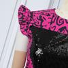 Plus Size Women Round Neck Sleeveless Print Fishtail Ruffled Plus Size Dresses