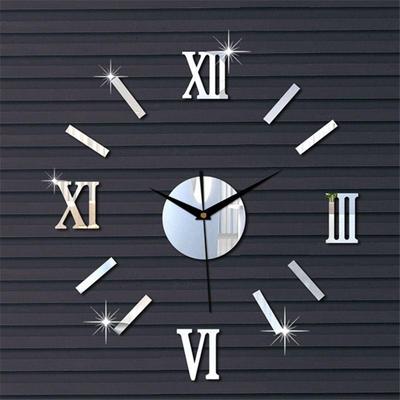 Orologio da parete 3D fai da te Decorazione moderna per la casa Adesivo con specchio in cristallo Decorazione del soggiorno