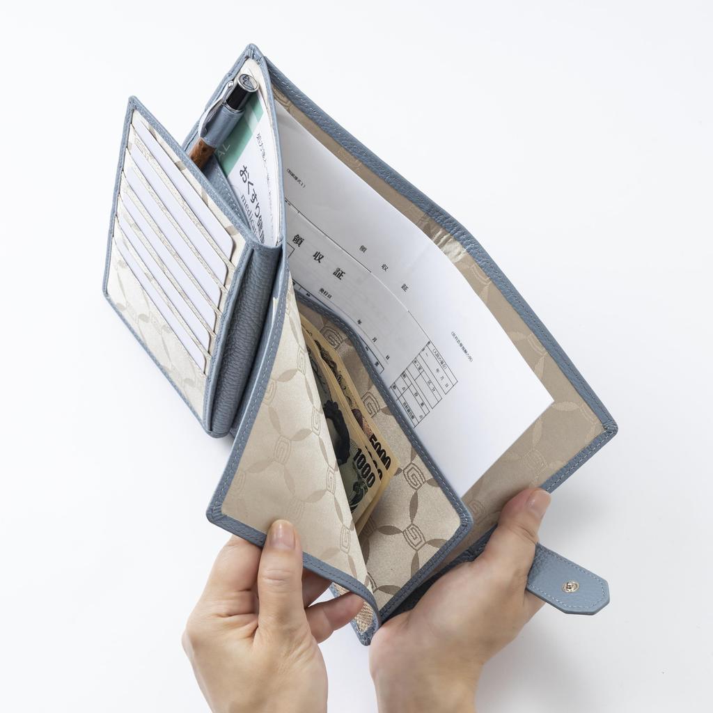 Medication Note Hospital Medical Card Medical Card Genuine Made In Blue Gray [Giudi] Holder, Wallet, Holder, Holder, Leather, Italy, Women's,