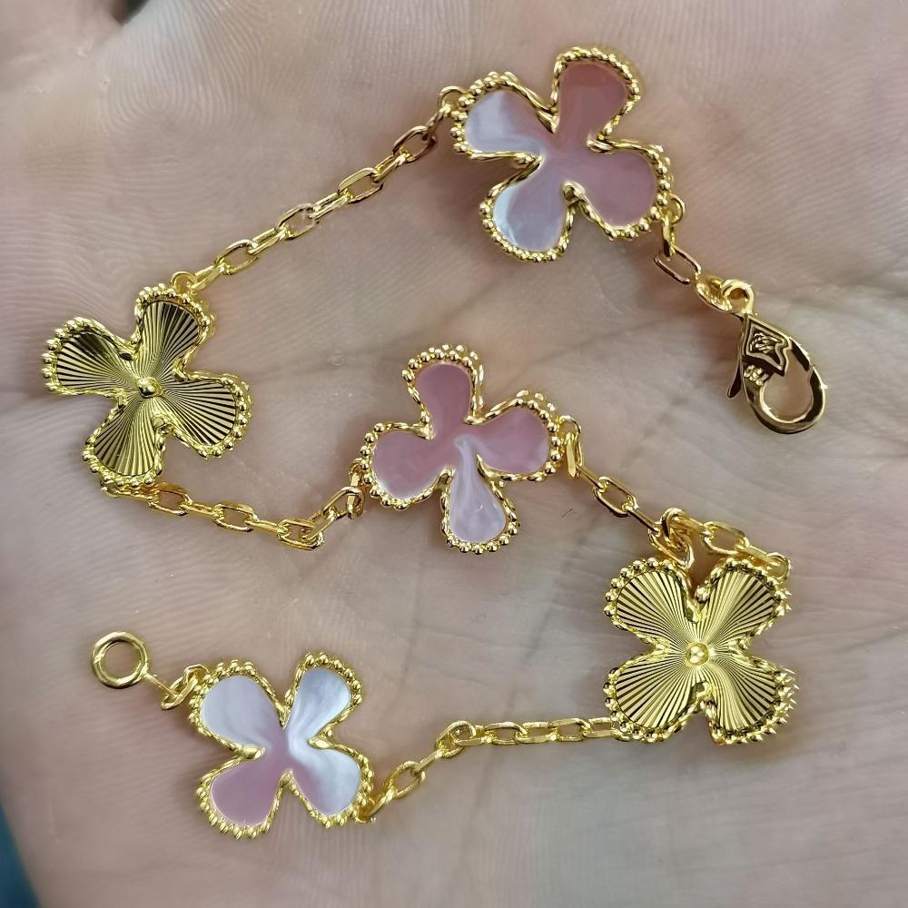 High Version Four-leaf Clover Bracelet Female Mother-of-pearl Agate Five-flower Ladies Bracelet