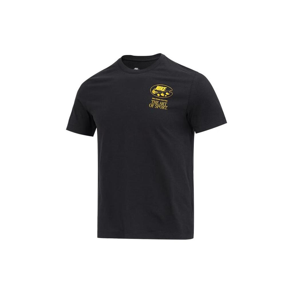 Nike Solid Color Logo Print Short Sleeve T-Shirt Men Tops Black FB9799-010