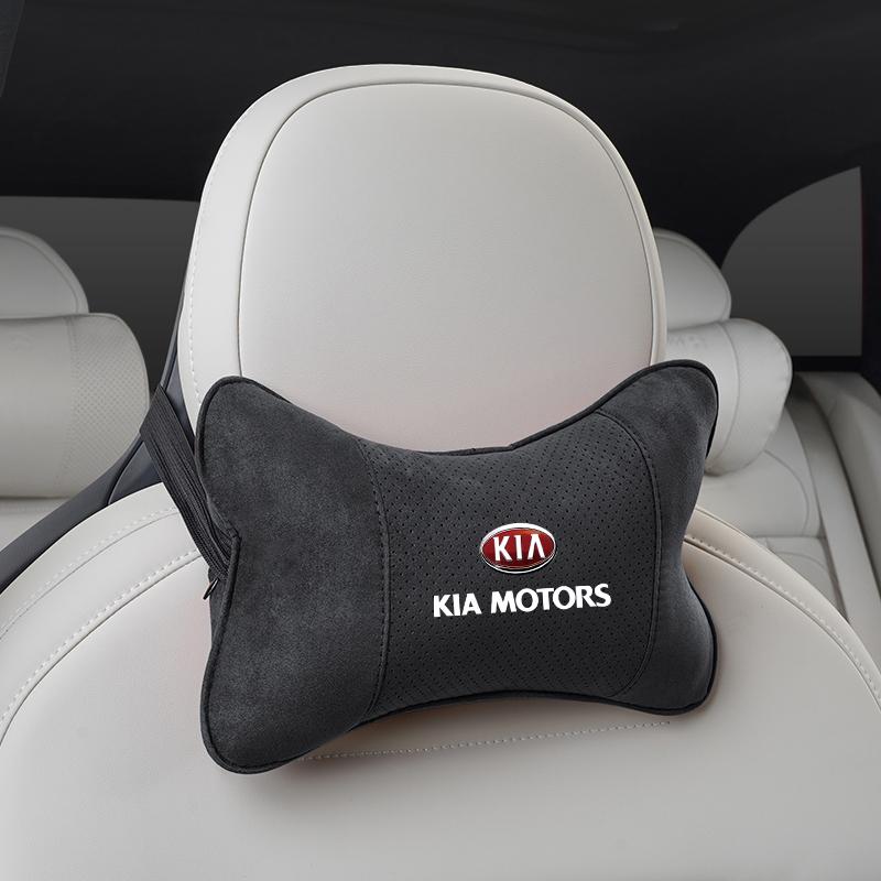 Kia Autositz Kopfstütze Auto Logo Nackenwirbelsäulen Schutz Kissen für KIA EV6 Stinger RIO Sorento Picanto Ceed Borrego Syros K4 K5 K8 vkcy70