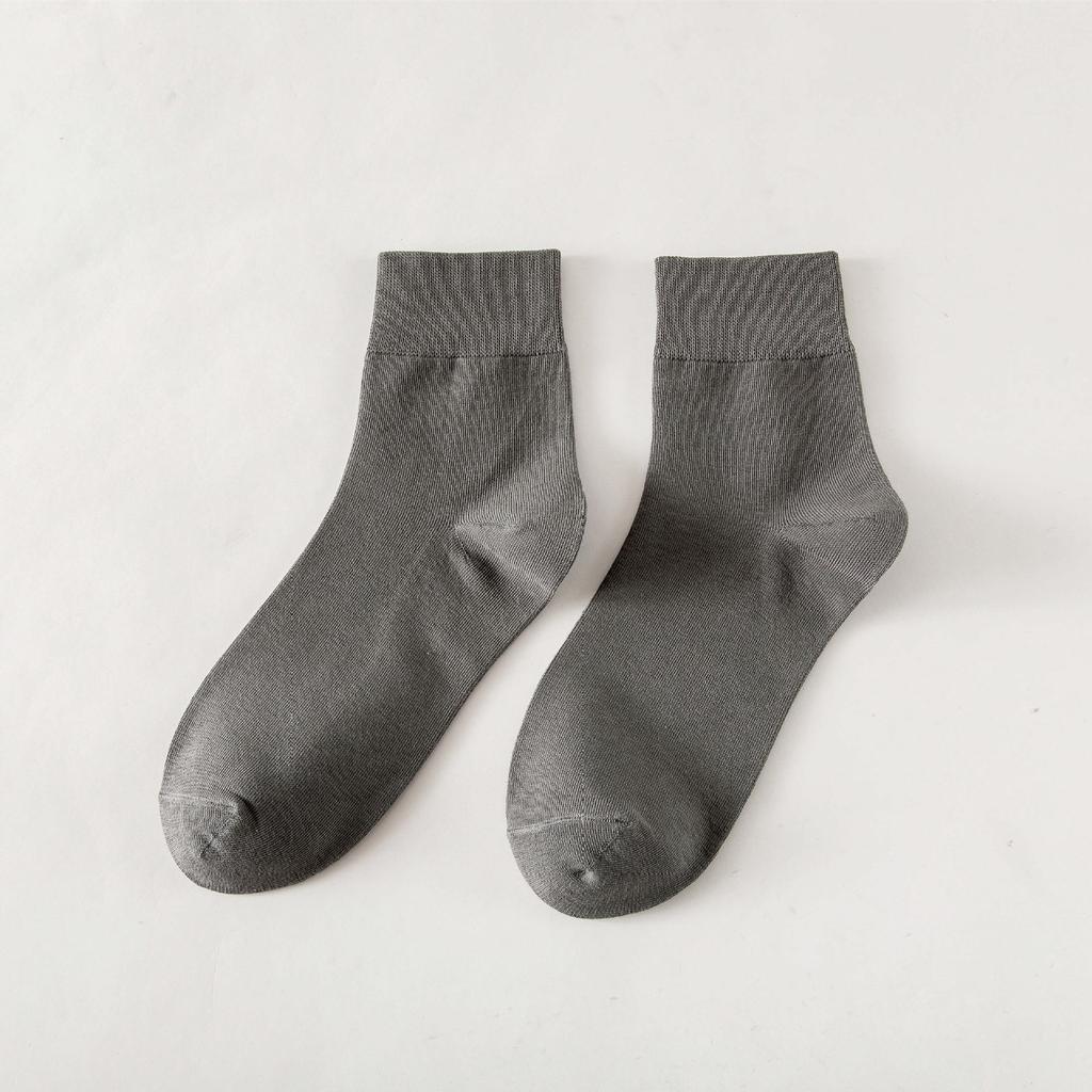 Men'S Cotton Socks, Sweat-Absorbing And Breathable Men'S Socks, Business Casual Versatile Solid Color Short Socks, Medium Tube Socks.