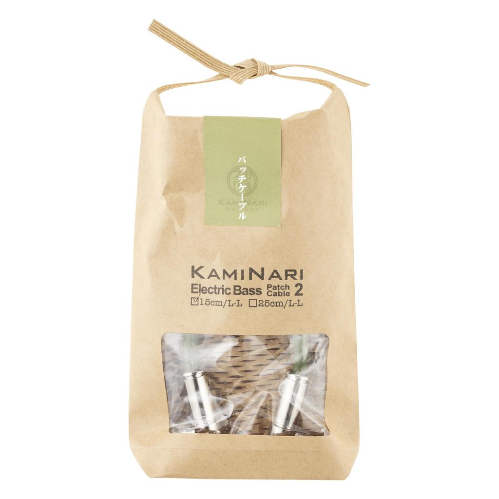 KAMINARI GUITARS Electric Bass Patch Cable 2, 15cm, Moss Green, K-BPC2-15LL